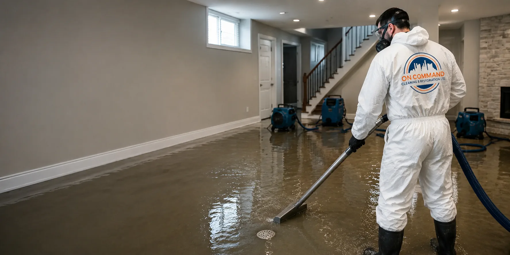 On Command crew providing emergency sewage backup cleanup across Metro Vancouver