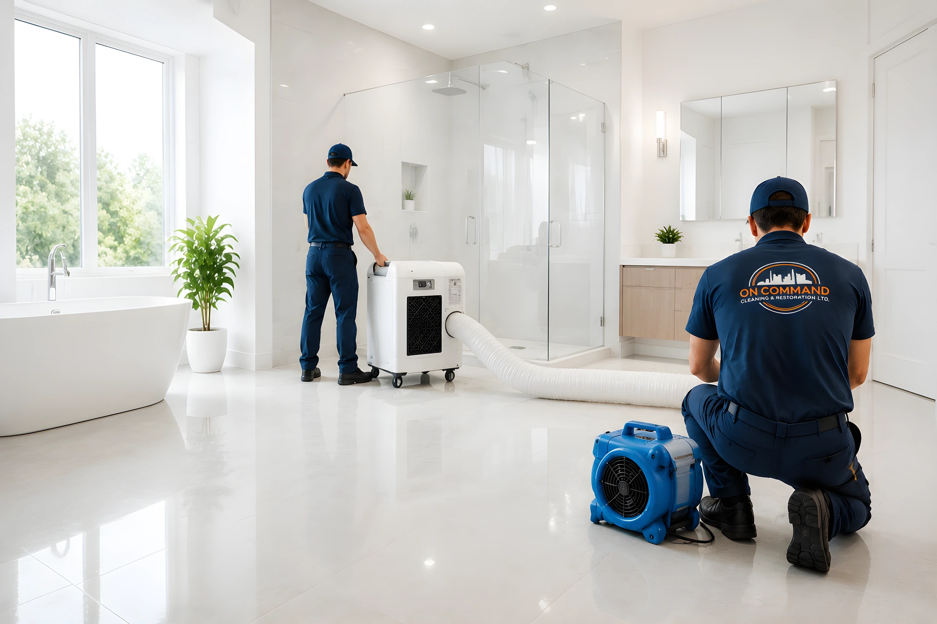 Bright restored Metro Vancouver interior with an On Command crew member after mold remediation